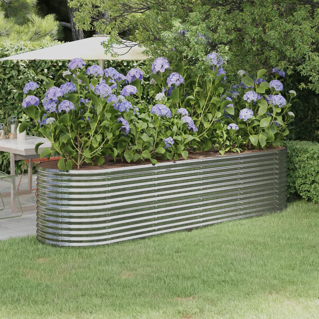 Plantenbak 296x80x68 cm gegalvaniseerd staal zilverkleurig