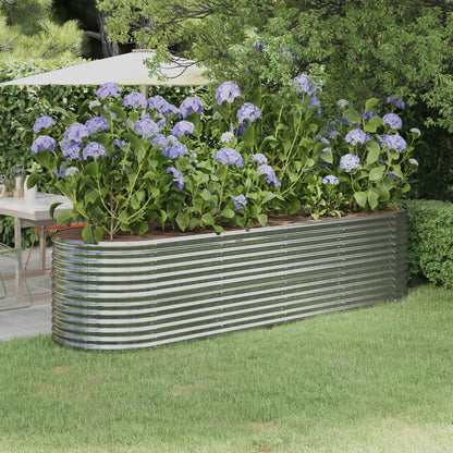 Plantenbak 296x80x68 cm gegalvaniseerd staal zilverkleurig
