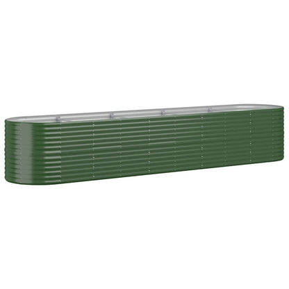 Plantenbak 368x80x68 cm gepoedercoat staal groen 368 x 80 x 68 cm Groen