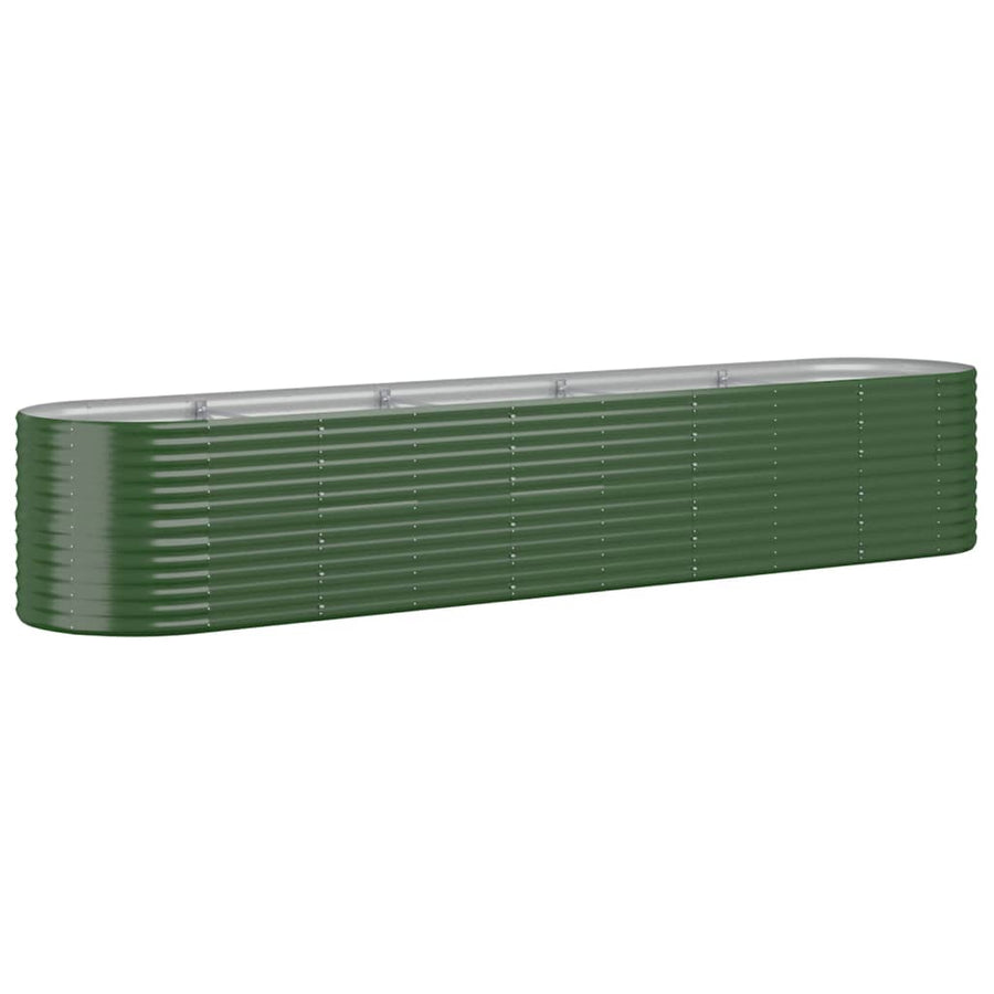Plantenbak 368x80x68 cm gepoedercoat staal groen 368 x 80 x 68 cm Groen