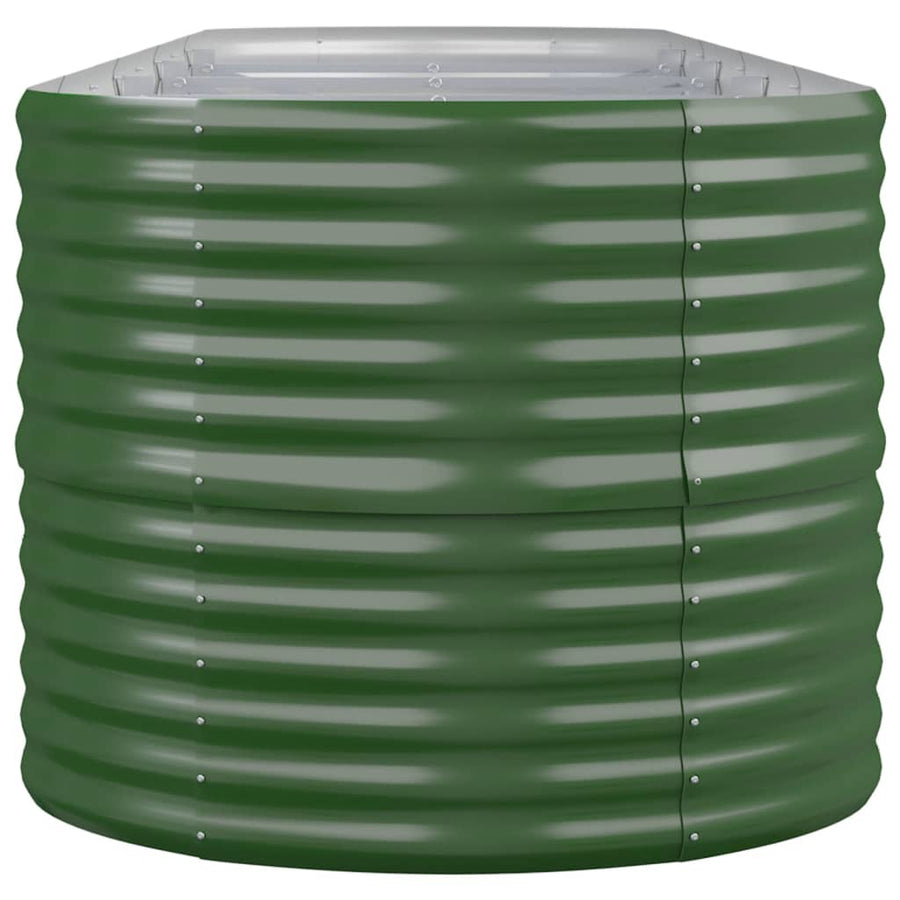 Plantenbak 368x80x68 cm gepoedercoat staal groen 368 x 80 x 68 cm Groen