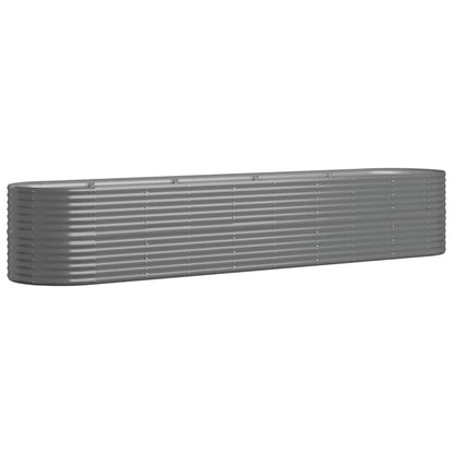 Plantenbak 368X80X68 Cm Gepoedercoat Staal Grijs