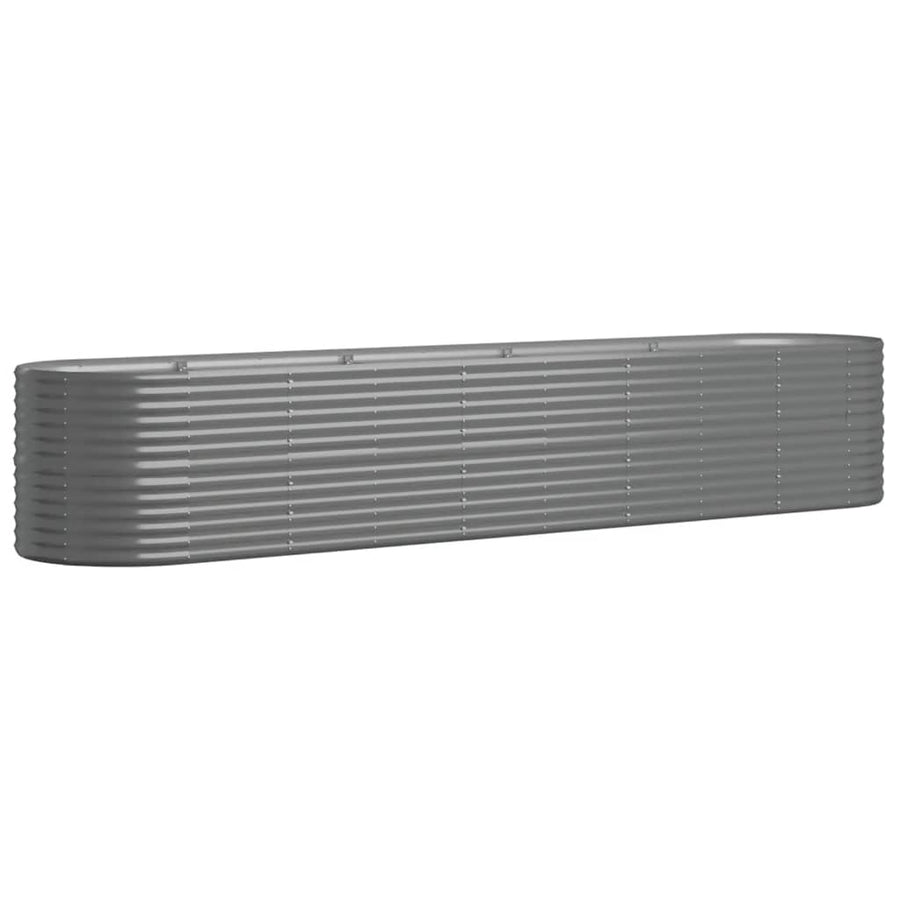 Plantenbak 368X80X68 Cm Gepoedercoat Staal Grijs