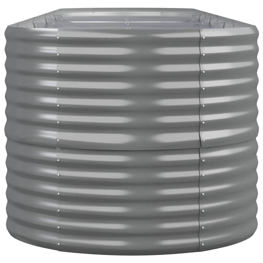 Plantenbak 368X80X68 Cm Gepoedercoat Staal Grijs