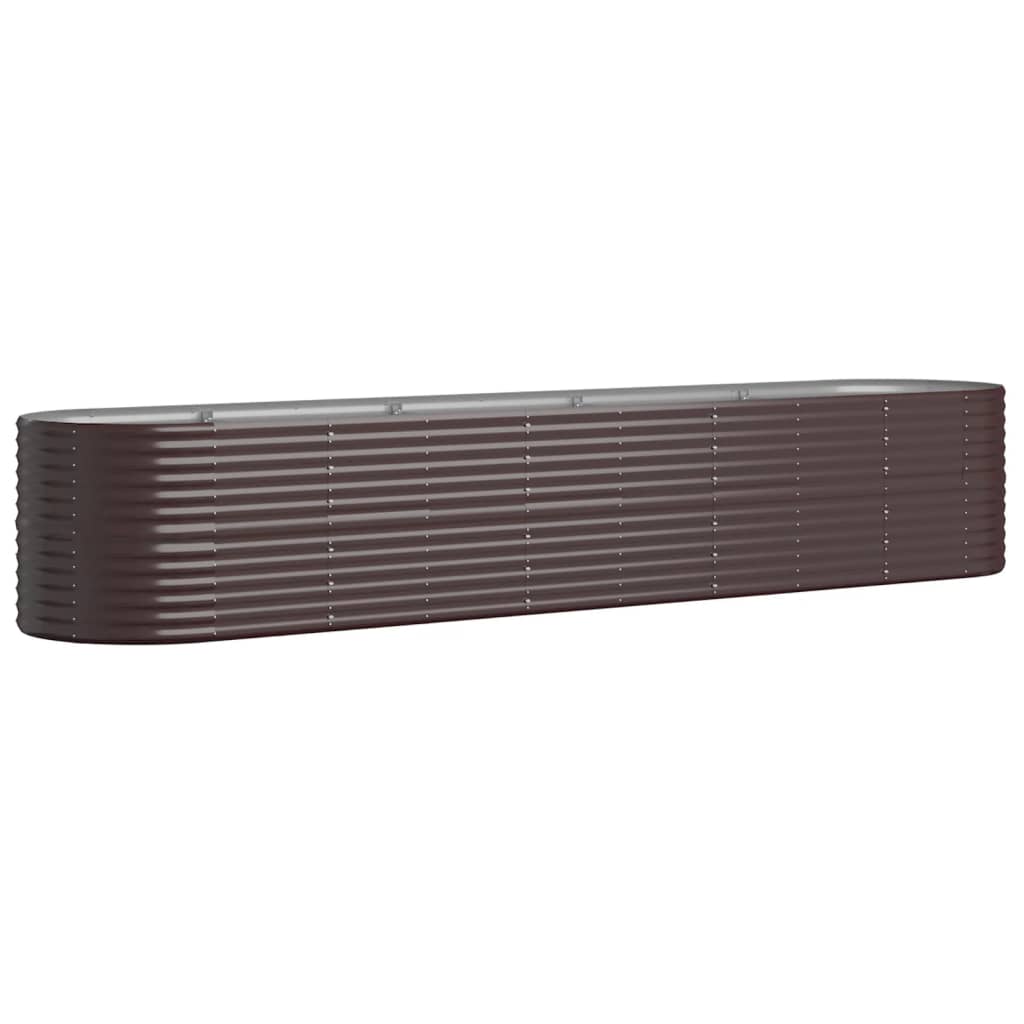 Plantenbak 368X80X68 Cm Gepoedercoat Staal Bruin