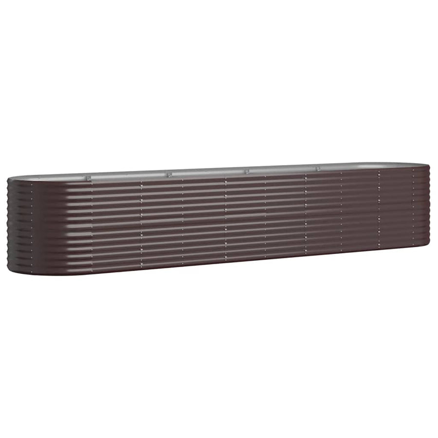 Plantenbak 368X80X68 Cm Gepoedercoat Staal Bruin