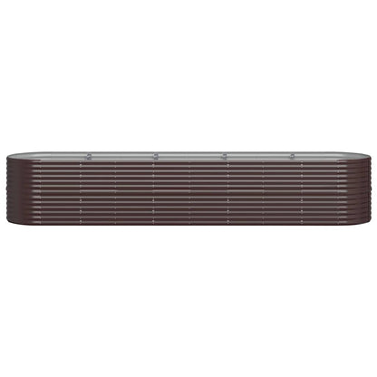 Plantenbak 368X80X68 Cm Gepoedercoat Staal Bruin