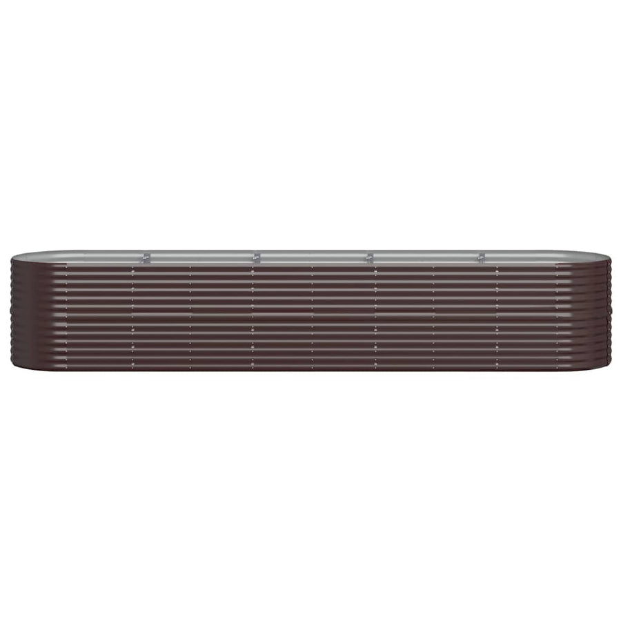 Plantenbak 368X80X68 Cm Gepoedercoat Staal Bruin