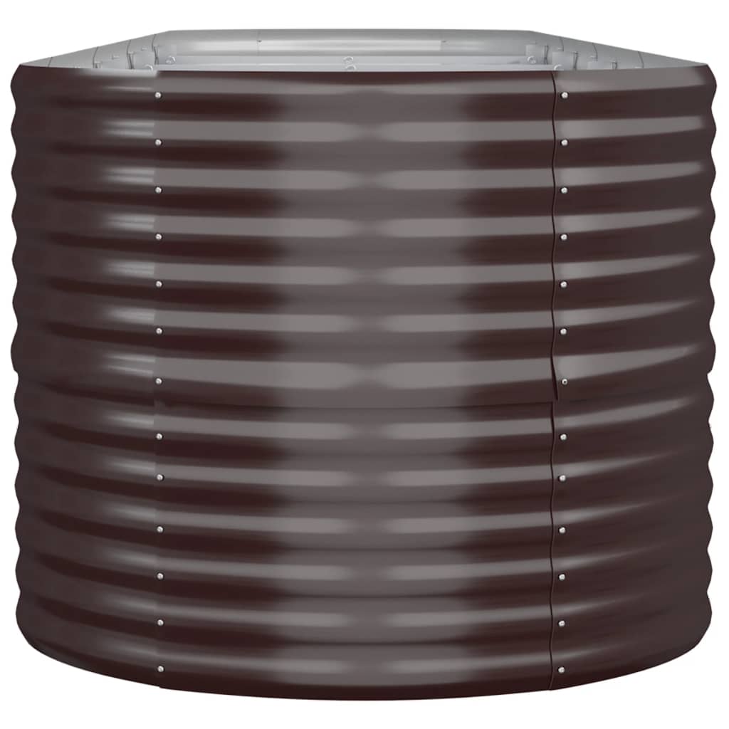 Plantenbak 368X80X68 Cm Gepoedercoat Staal Bruin