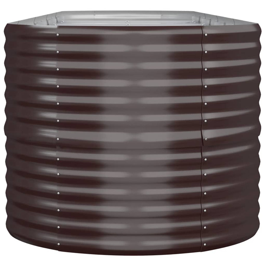 Plantenbak 368X80X68 Cm Gepoedercoat Staal Bruin