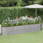 Plantenbak 368x80x68 cm gegalvaniseerd staal zilver