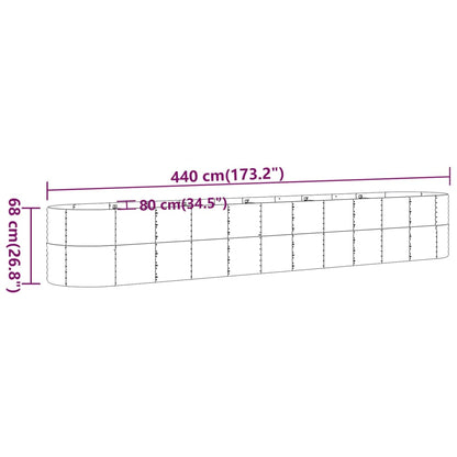 Plantenbak 440x80x68 cm gegalvaniseerd staal groen
