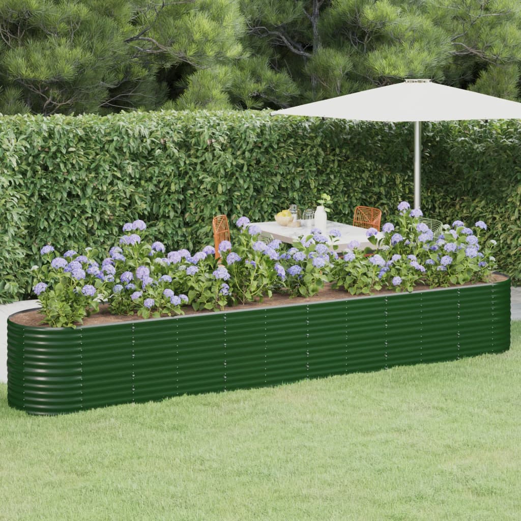 Plantenbak 440x80x68 cm gegalvaniseerd staal groen