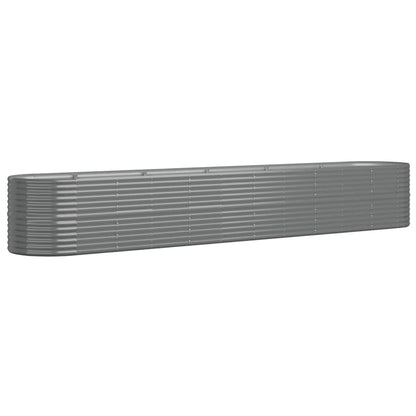 Plantenbak 440X80X68 Cm Gepoedercoat Staal Grijs