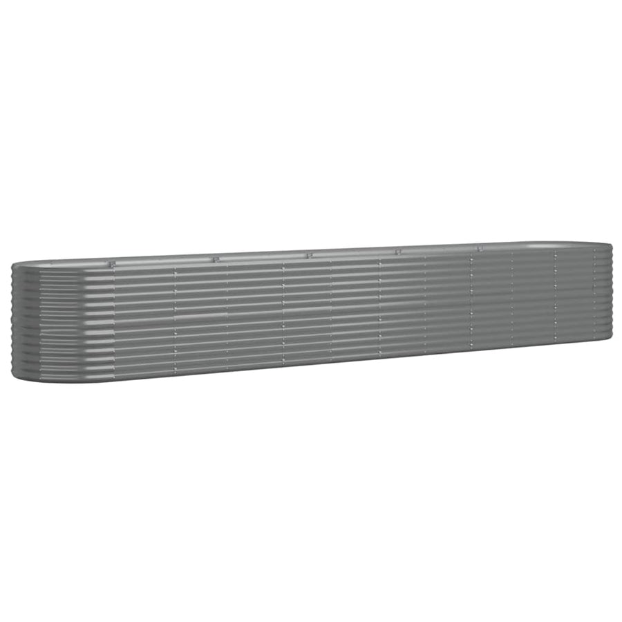Plantenbak 440X80X68 Cm Gepoedercoat Staal Grijs