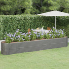Planter box 440x80x68 cm galvanized steel grey