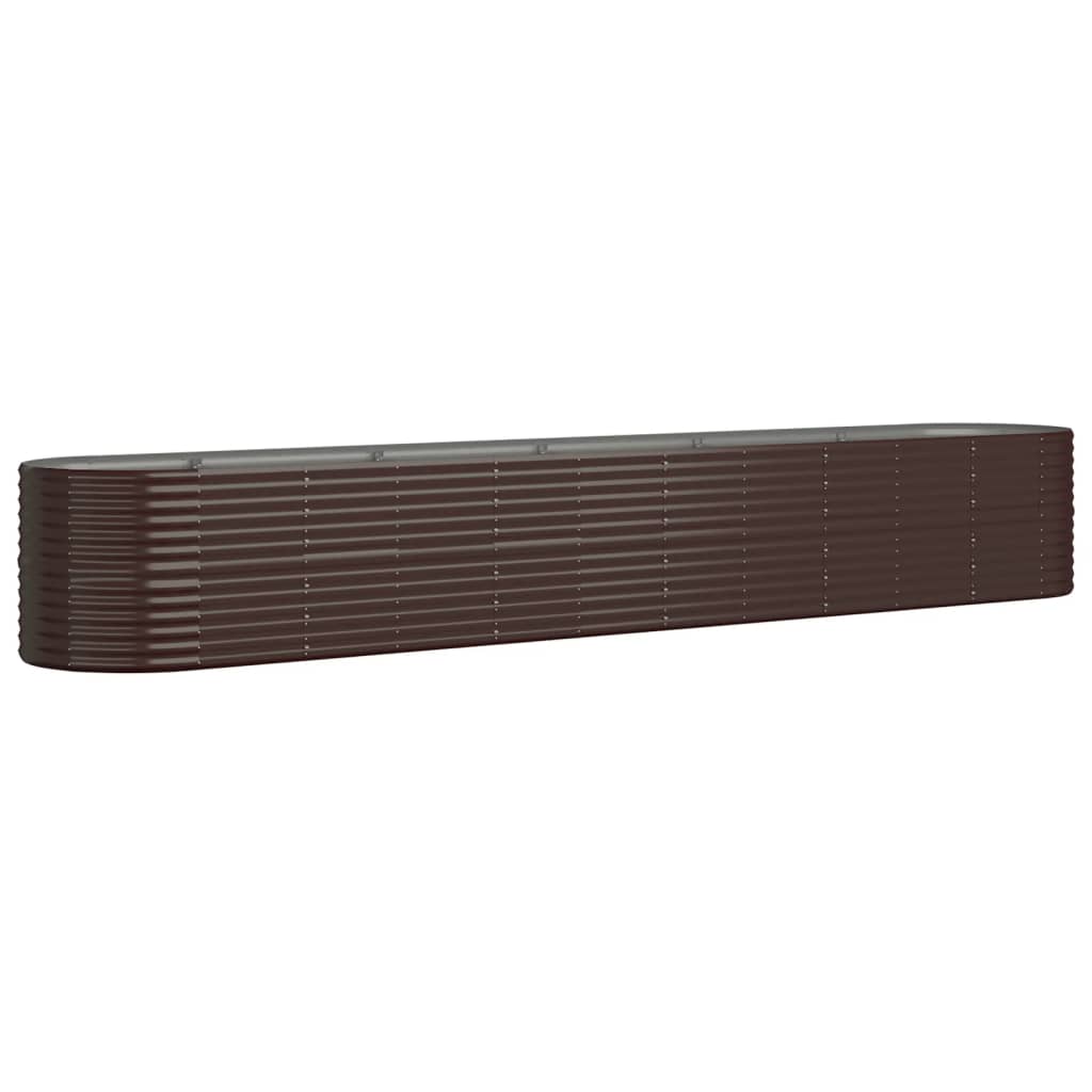 Plantenbak 440X80X68 Cm Gepoedercoat Staal Bruin 1 440 x 80 x 68 cm