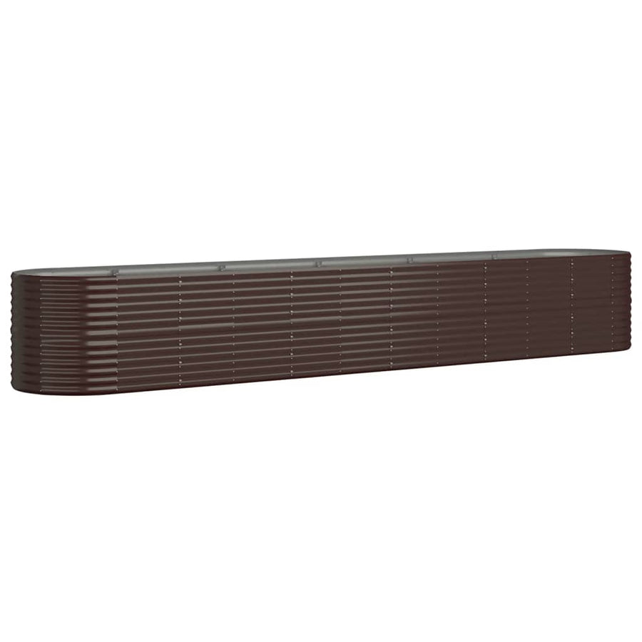 Plantenbak 440X80X68 Cm Gepoedercoat Staal Bruin 1 440 x 80 x 68 cm