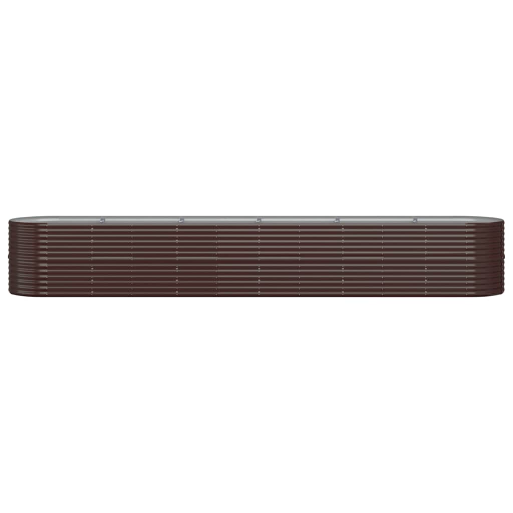 Plantenbak 440X80X68 Cm Gepoedercoat Staal Bruin 1 440 x 80 x 68 cm