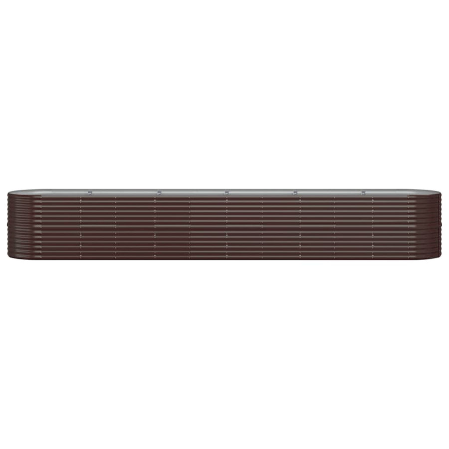 Plantenbak 440X80X68 Cm Gepoedercoat Staal Bruin 1 440 x 80 x 68 cm