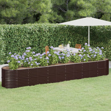 Plantenbak 440X80X68 Cm Gepoedercoat Staal Bruin 1 440 x 80 x 68 cm