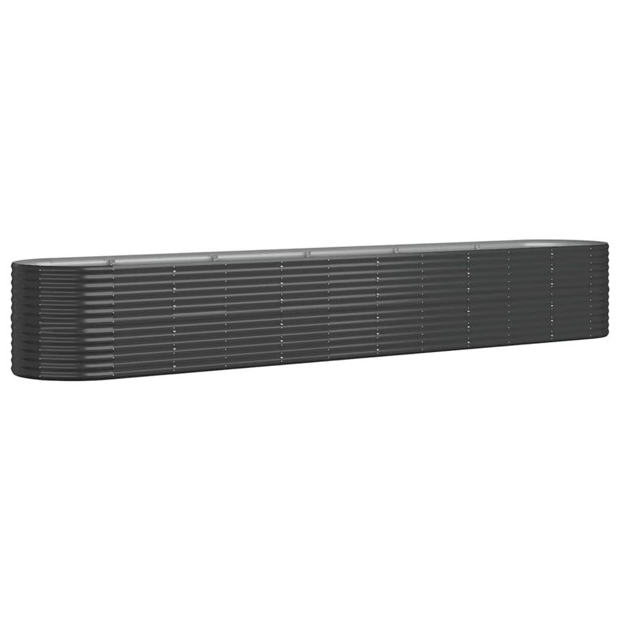 Plantenbak 440x80x68 cm gepoedercoat staal antracietkleurig 440 x 80 x 68 cm Antraciet