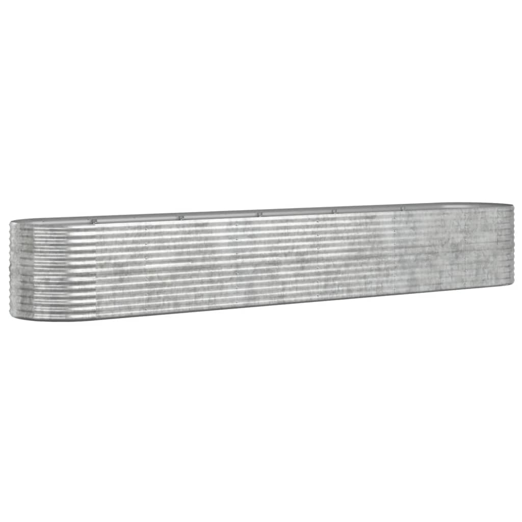 Plantenbak 440x80x68 cm gegalvaniseerd staal zilverkleurig