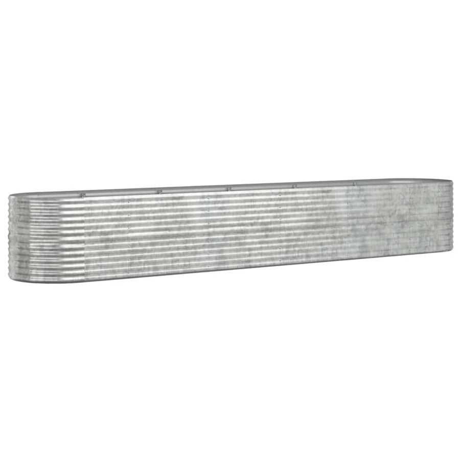 Plantenbak 440x80x68 cm gegalvaniseerd staal zilverkleurig