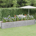 Plantenbak 440x80x68 cm gegalvaniseerd staal zilver