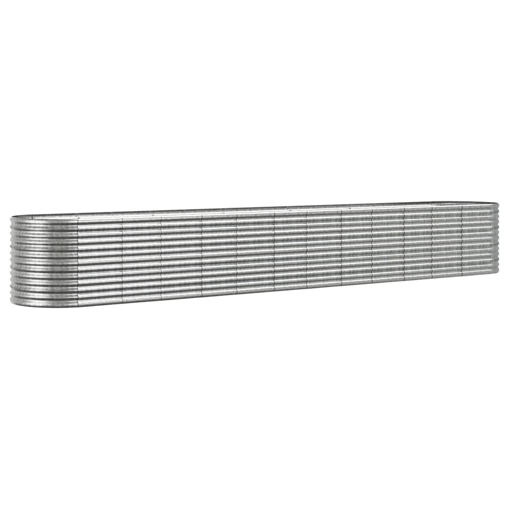 Plantenbak 512x80x68 cm gepoedercoat staal zilverkleurig 512 x 80 x 68 cm Zilver