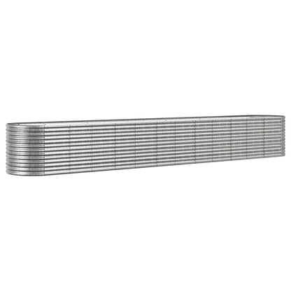 Plantenbak 512x80x68 cm gepoedercoat staal zilverkleurig 512 x 80 x 68 cm Zilver