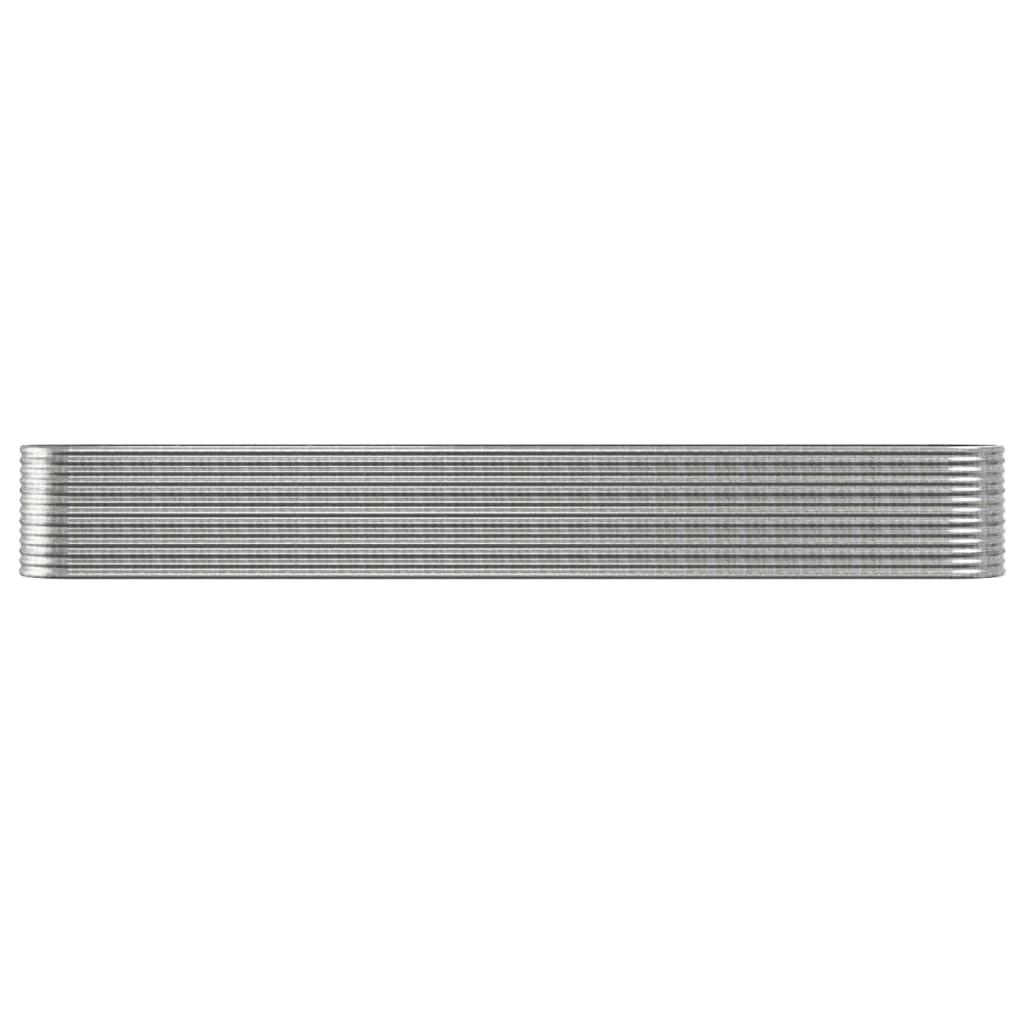 Plantenbak 512x80x68 cm gepoedercoat staal zilverkleurig 512 x 80 x 68 cm Zilver