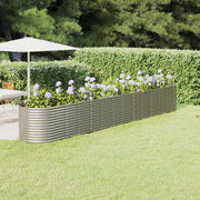 Planter 512x80x68 cm powder-coated steel silver-colored