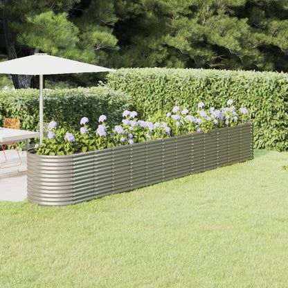 Plantenbak 512x80x68 cm gepoedercoat staal zilverkleurig 512 x 80 x 68 cm Zilver