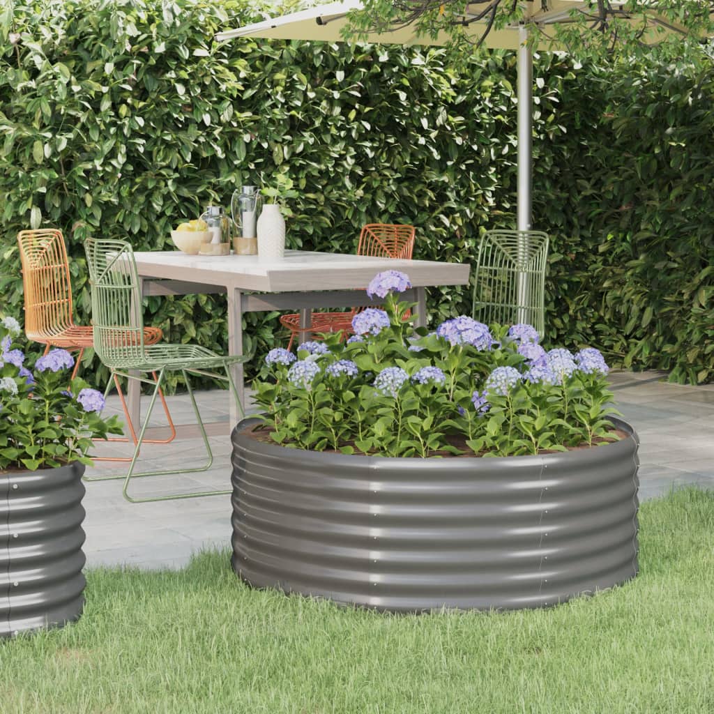 Plantenbak Gepoedercoat Staal 100 x 100 x 36 cm Grijs