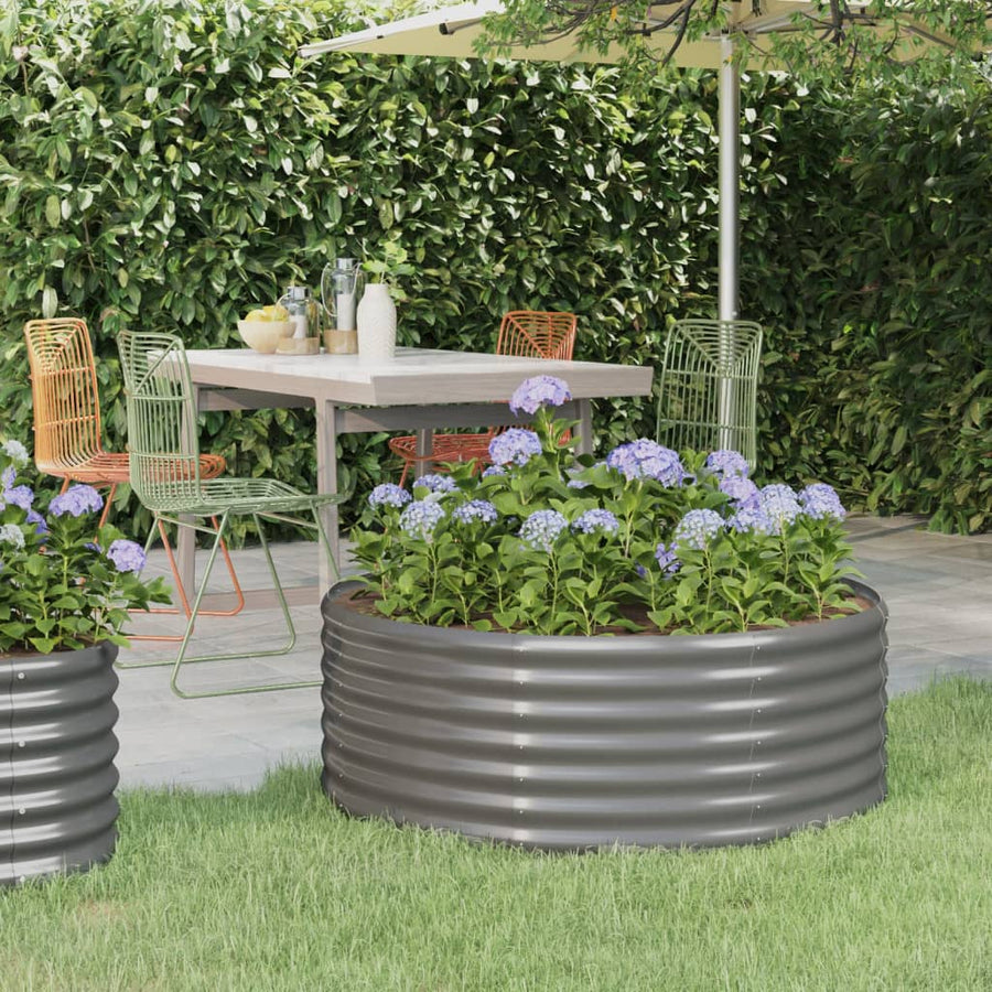 Plantenbak Gepoedercoat Staal 100 x 100 x 36 cm Grijs