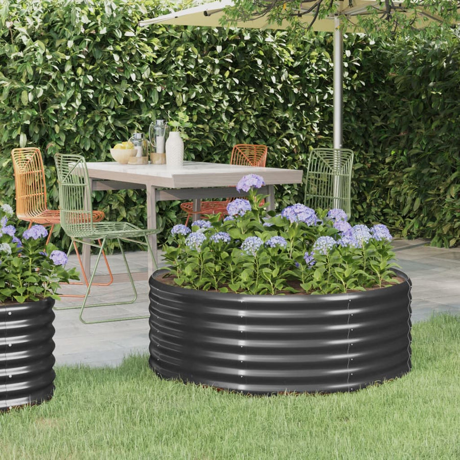 Plantenbak Gepoedercoat Staal Kleurig 100 x 100 x 36 cm Antraciet