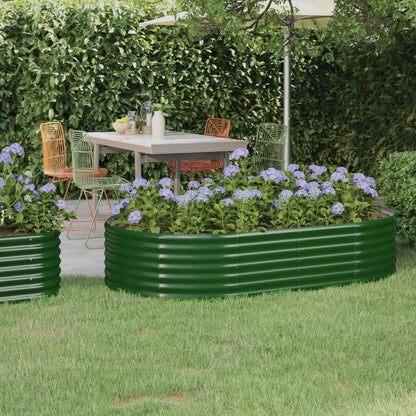 Plantenbak 175X100X36 Cm Gepoedercoat Staal Groen 175 x 100 x 36 cm