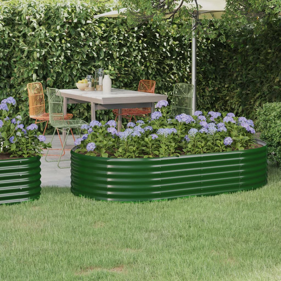 Plantenbak 175x100x36 cm gegalvaniseerd staal groen