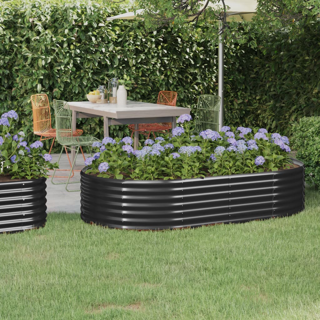 Plantenbak 175X100X36 Cm Gepoedercoat Staal Antracietkleurig 175 x 100 x 36 cm
