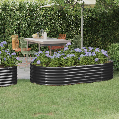 Plantenbak 175X100X36 Cm Gepoedercoat Staal Antracietkleurig 175 x 100 x 36 cm