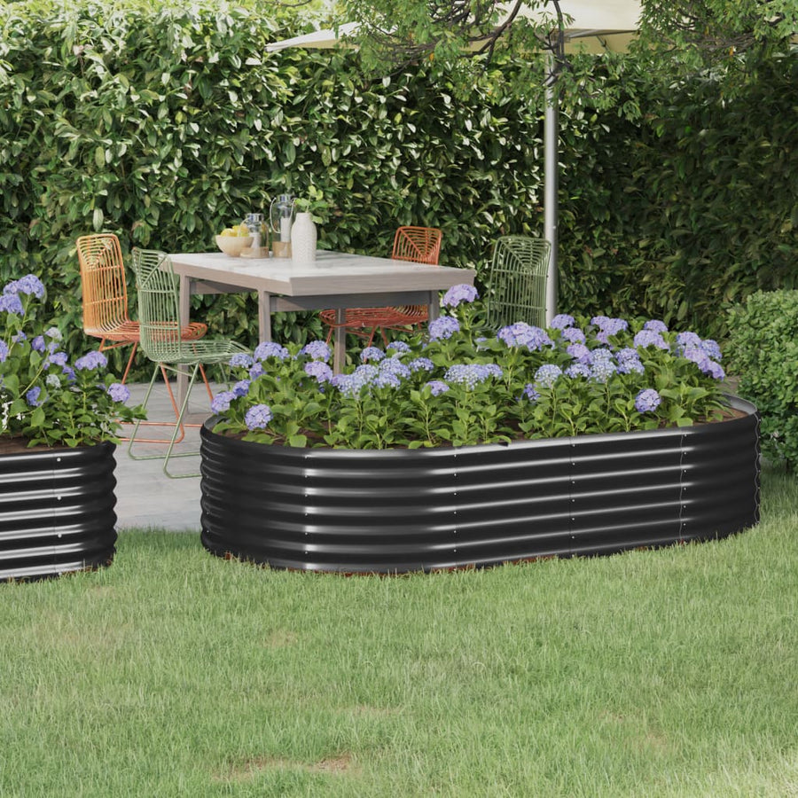 Plantenbak 175X100X36 Cm Gepoedercoat Staal Antracietkleurig 175 x 100 x 36 cm