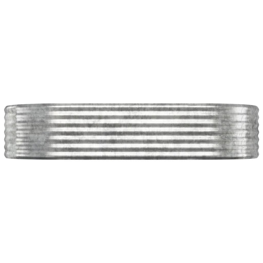 Plantenbak 175X100X36 Cm Gepoedercoat Staal Zilverkleurig