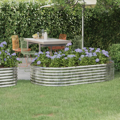 Plantenbak 175X100X36 Cm Gepoedercoat Staal Zilverkleurig