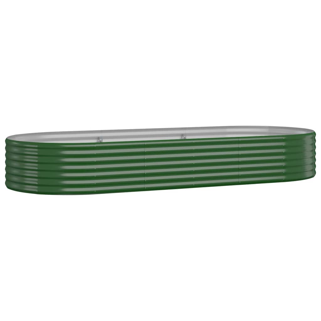 Plantenbak 249X100X36 Cm Gepoedercoat Staal Groen 249 x 100 x 36 cm