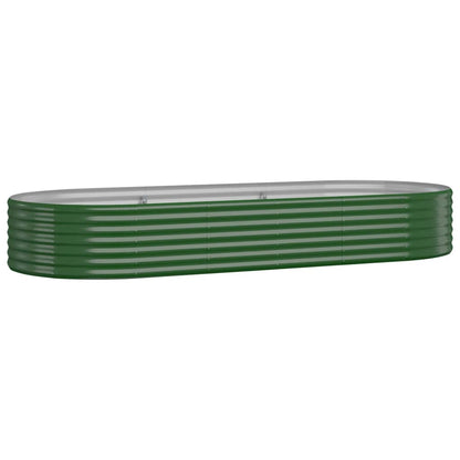 Plantenbak 249X100X36 Cm Gepoedercoat Staal Groen 249 x 100 x 36 cm