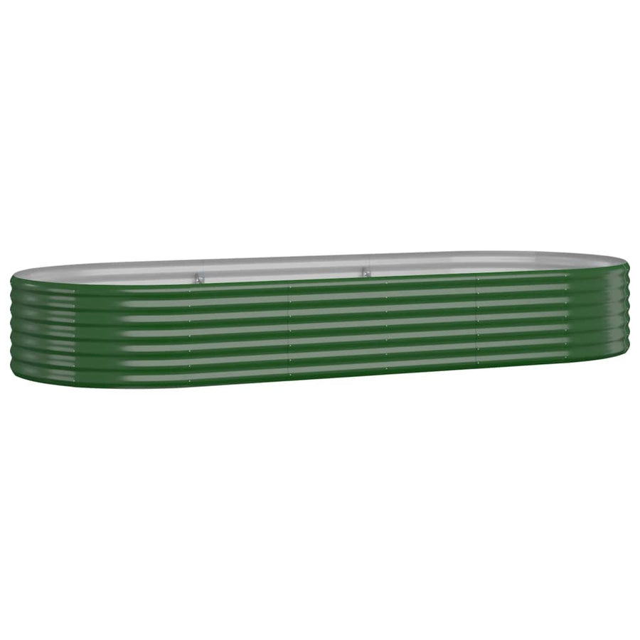 Plantenbak 249X100X36 Cm Gepoedercoat Staal Groen 249 x 100 x 36 cm