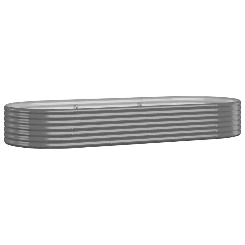 Plantenbak 249X100X36 Cm Gepoedercoat Staal Grijs 249 x 100 x 36 cm