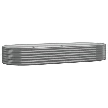 Plantenbak 249X100X36 Cm Gepoedercoat Staal Grijs 249 x 100 x 36 cm