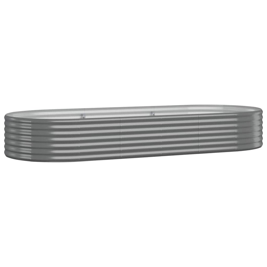 Plantenbak 249X100X36 Cm Gepoedercoat Staal Grijs 249 x 100 x 36 cm